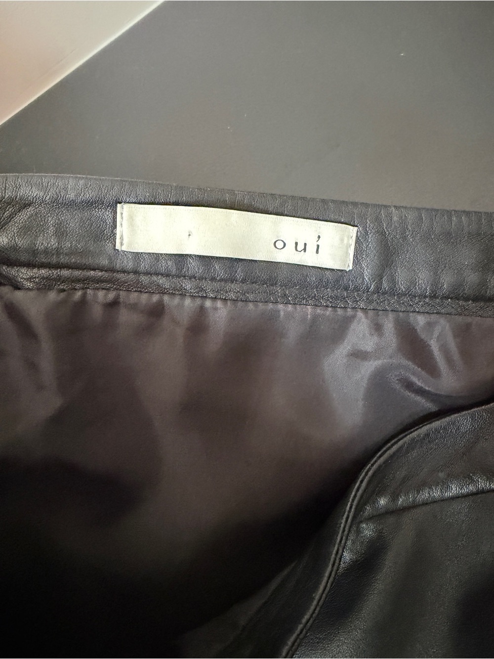 Oui Black Studded Leather A-Line Midi Skirt Size 10 - Picture 6 of 14